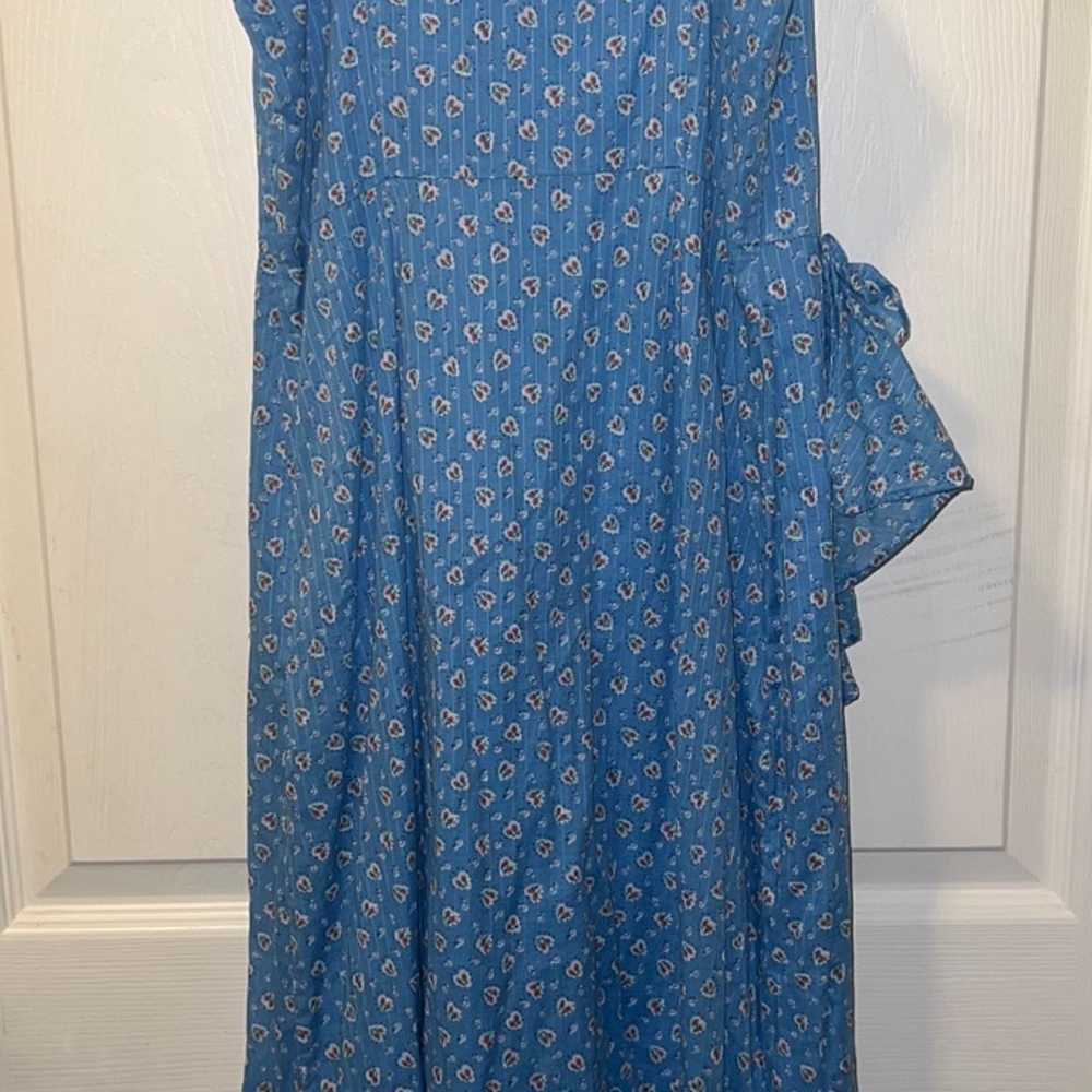 LoveShackFancy Maya Dress Ruffle Cotton Print Blu… - image 7