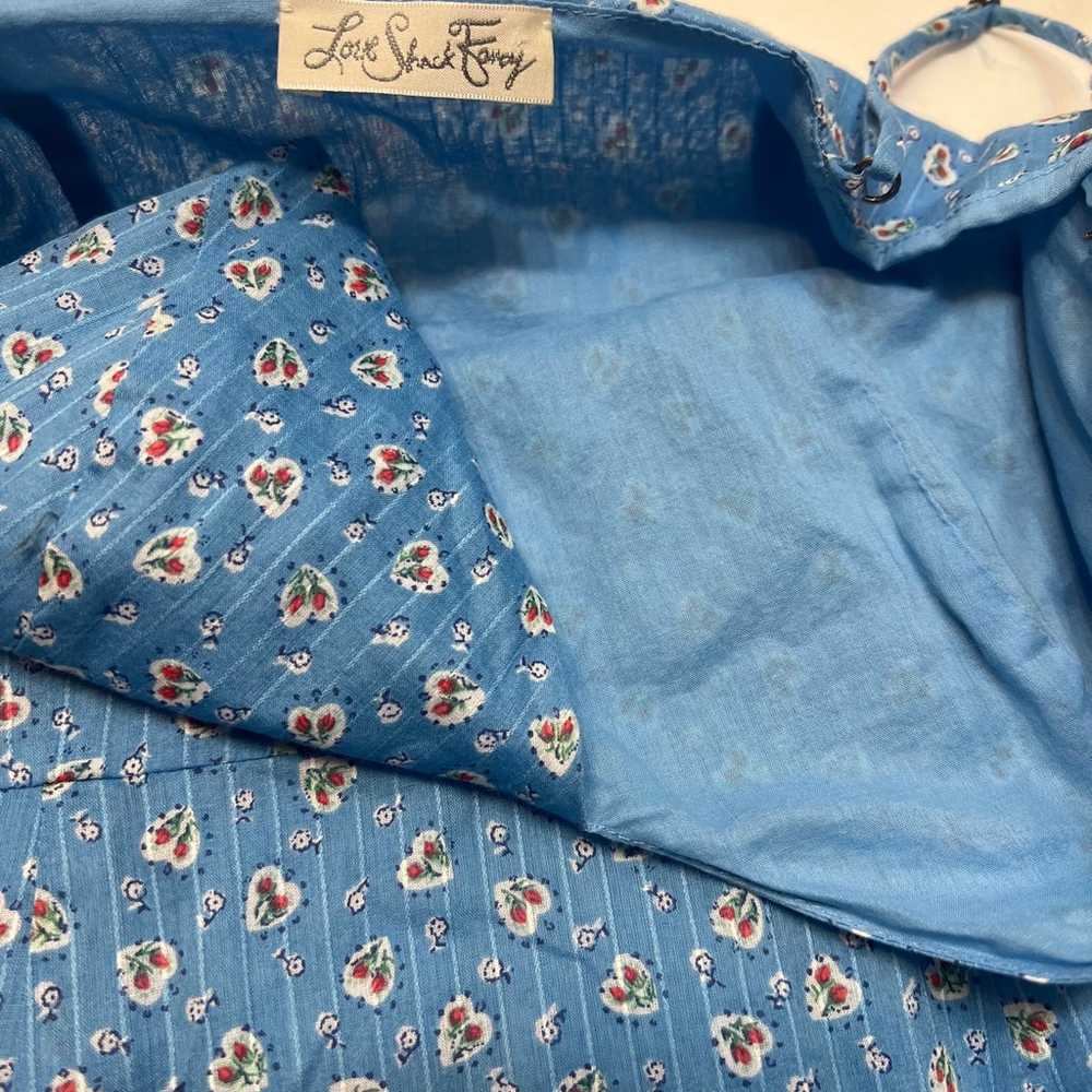 LoveShackFancy Maya Dress Ruffle Cotton Print Blu… - image 8