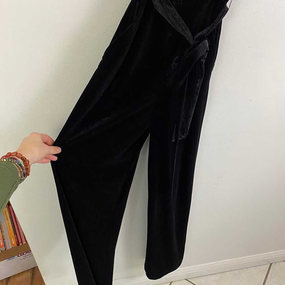 LAGENCE black velvet v neck jumpsuit - image 5