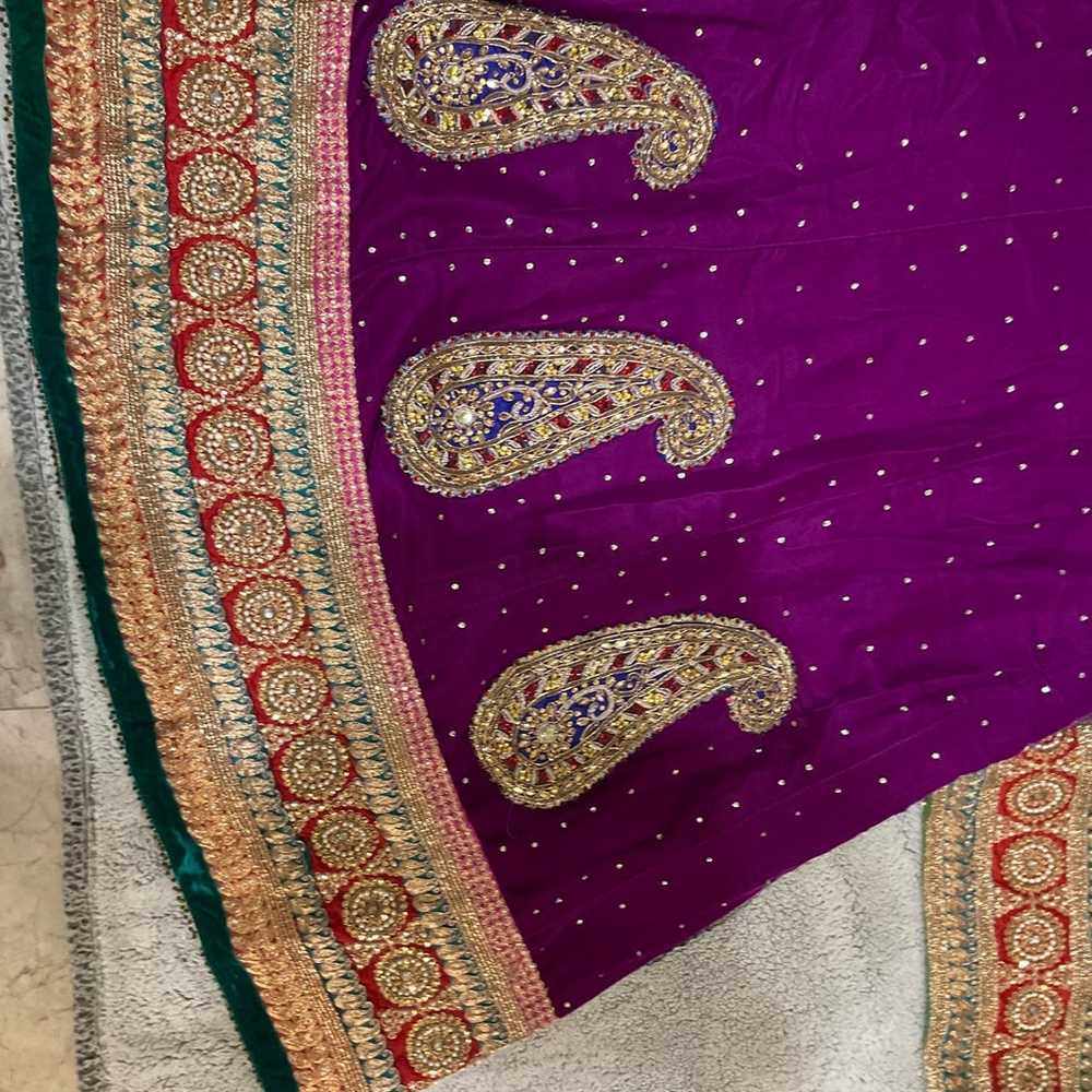 Velvet purple lehenga - image 3