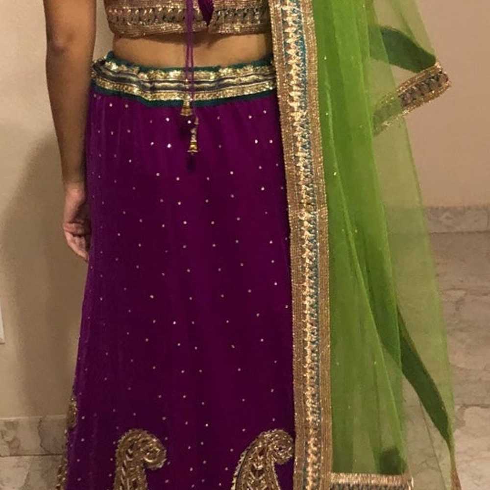 Velvet purple lehenga - image 4