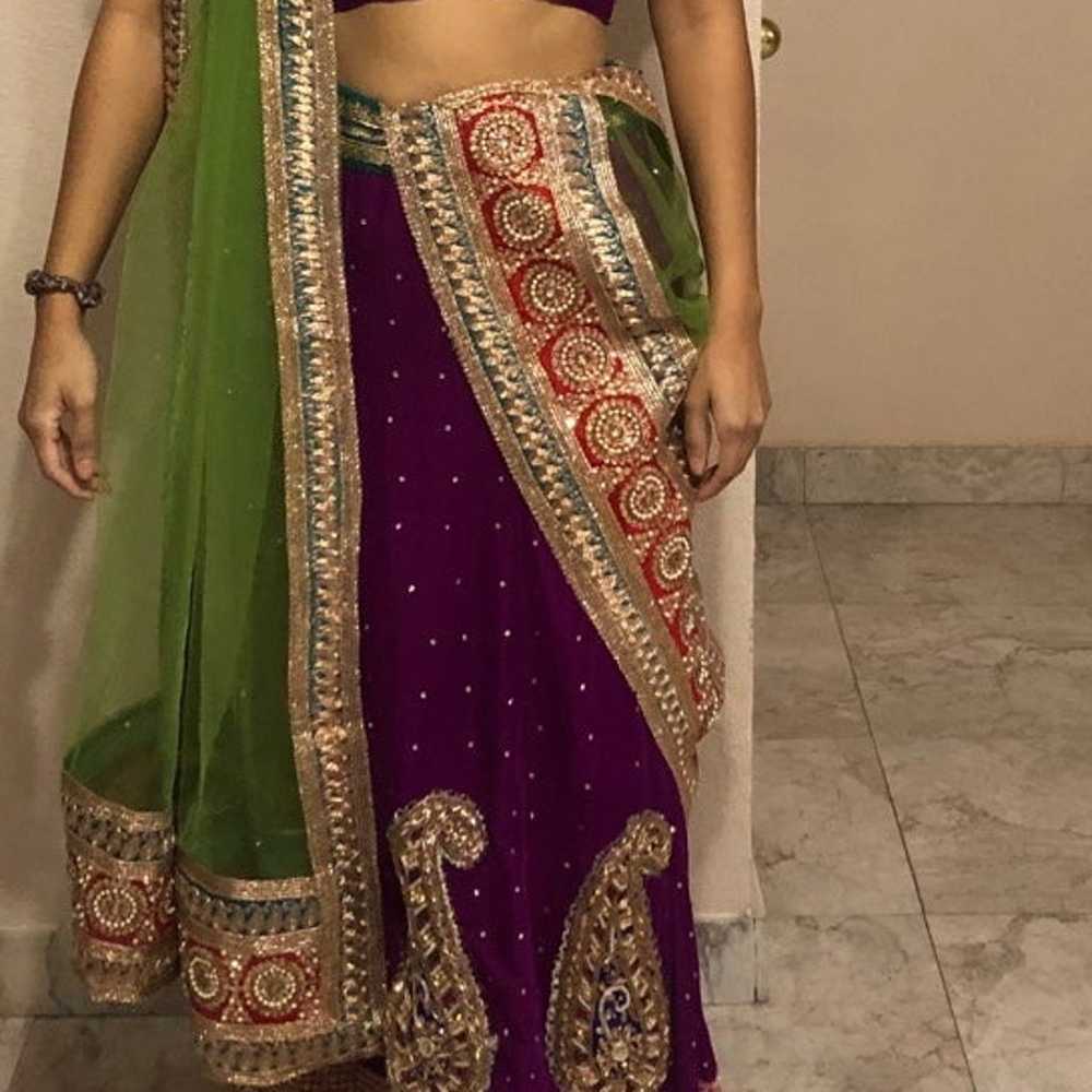 Velvet purple lehenga - image 5