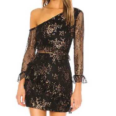 Lovers and Friends Black Lace One Shoulder Oriana 