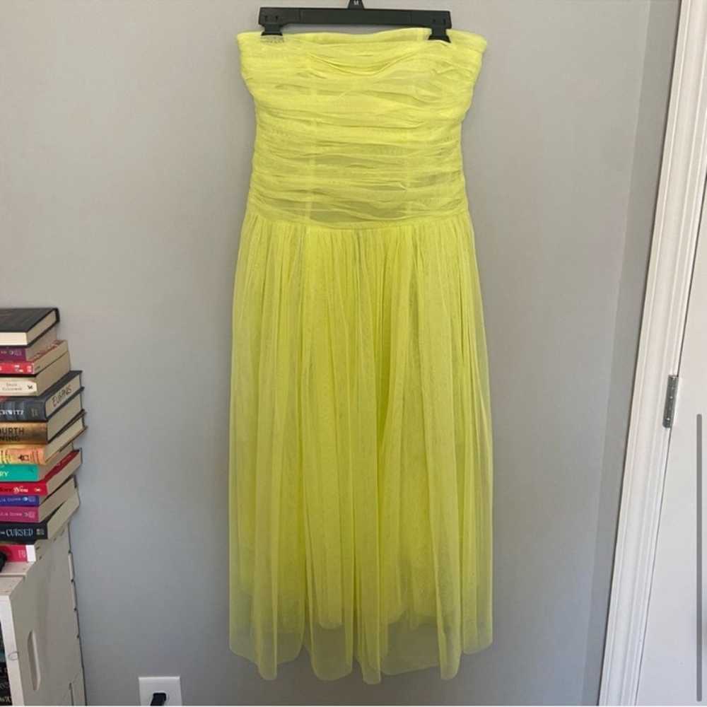 JCrew Collection Yellow ruched strapless tulle Mi… - image 5