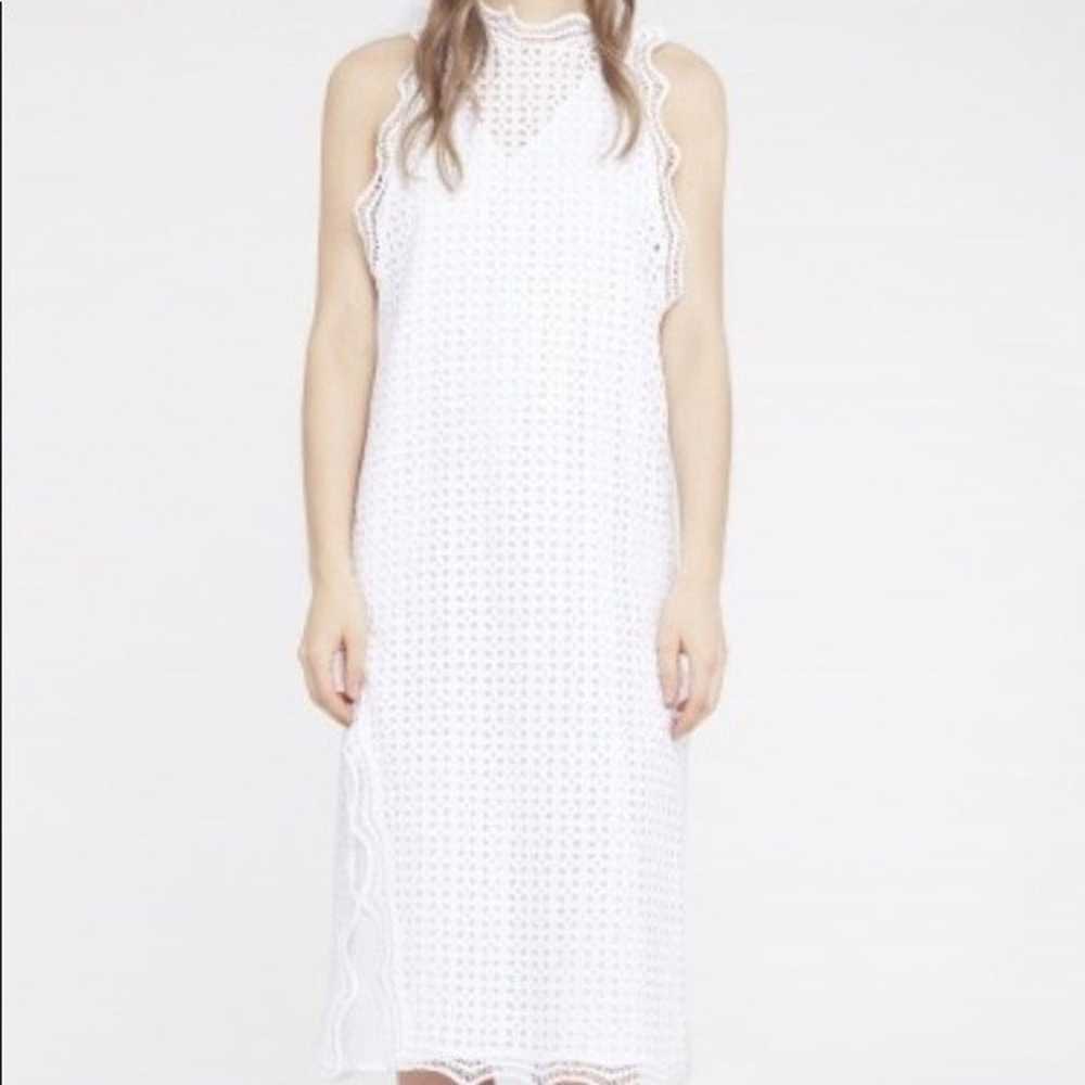 IRO Vicki Sleeveless Eyelet Midi Dress: White - image 2