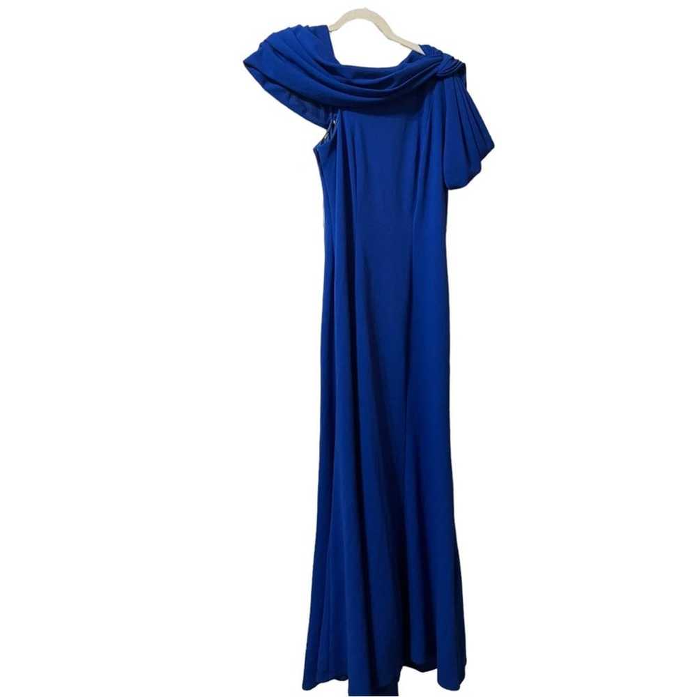 Tadashi Shoji Blue One Shoulder Formal Gown Size … - image 3