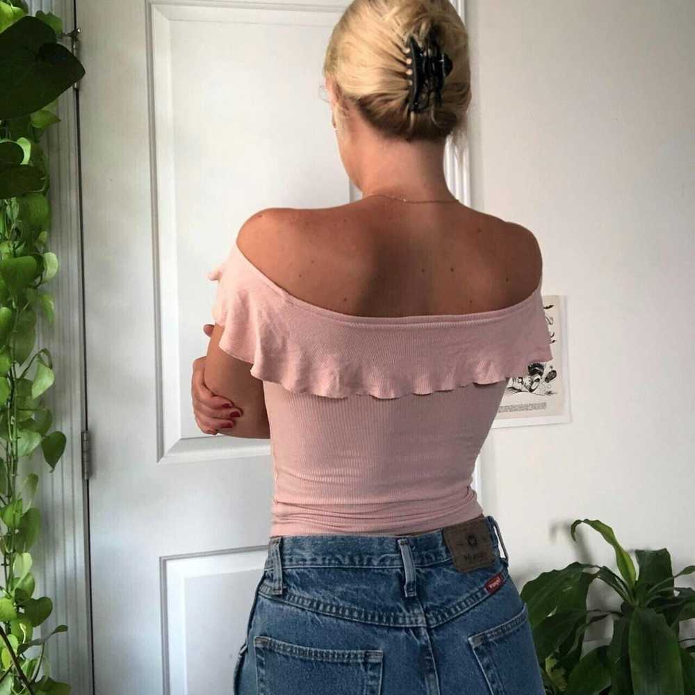 Urban Outfitters Baby Pink Off the Shoulder Top S… - image 2