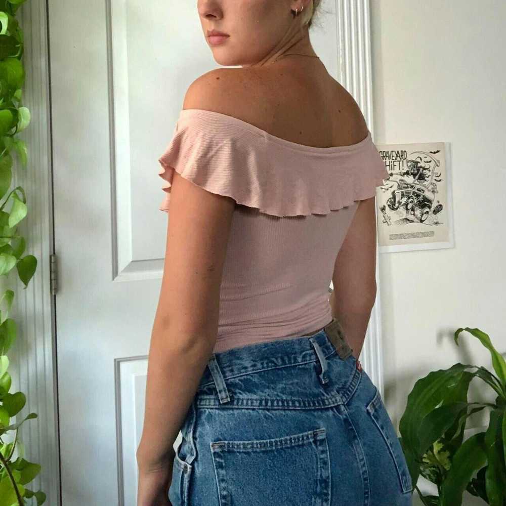 Urban Outfitters Baby Pink Off the Shoulder Top S… - image 3