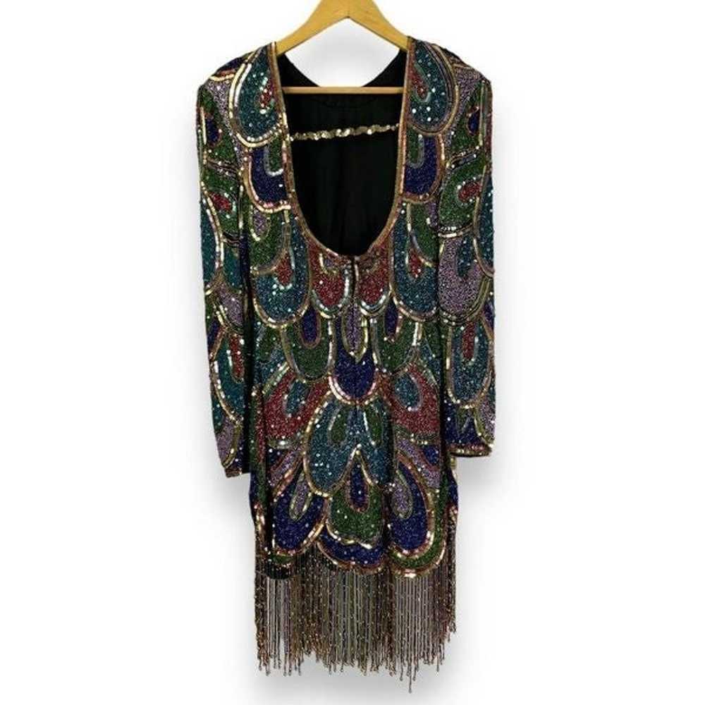 Vintage Creative Creations Silk Beaded Sequin Tas… - image 2