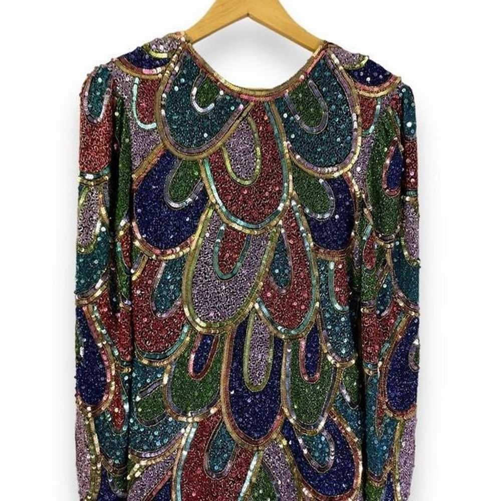 Vintage Creative Creations Silk Beaded Sequin Tas… - image 5