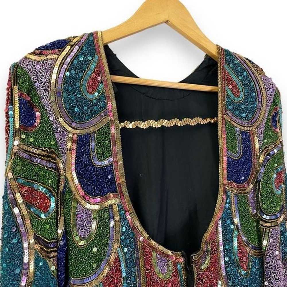 Vintage Creative Creations Silk Beaded Sequin Tas… - image 9