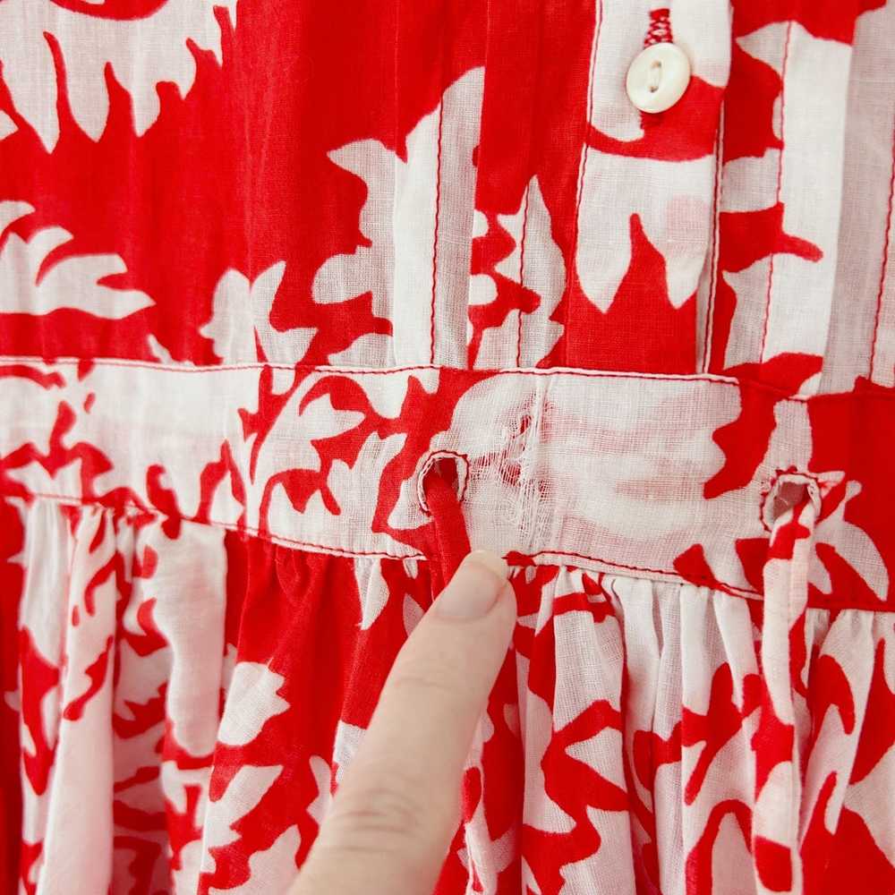 Juliet Dunn Palladio Shirt Dress Coral Red Sz 1 - image 3