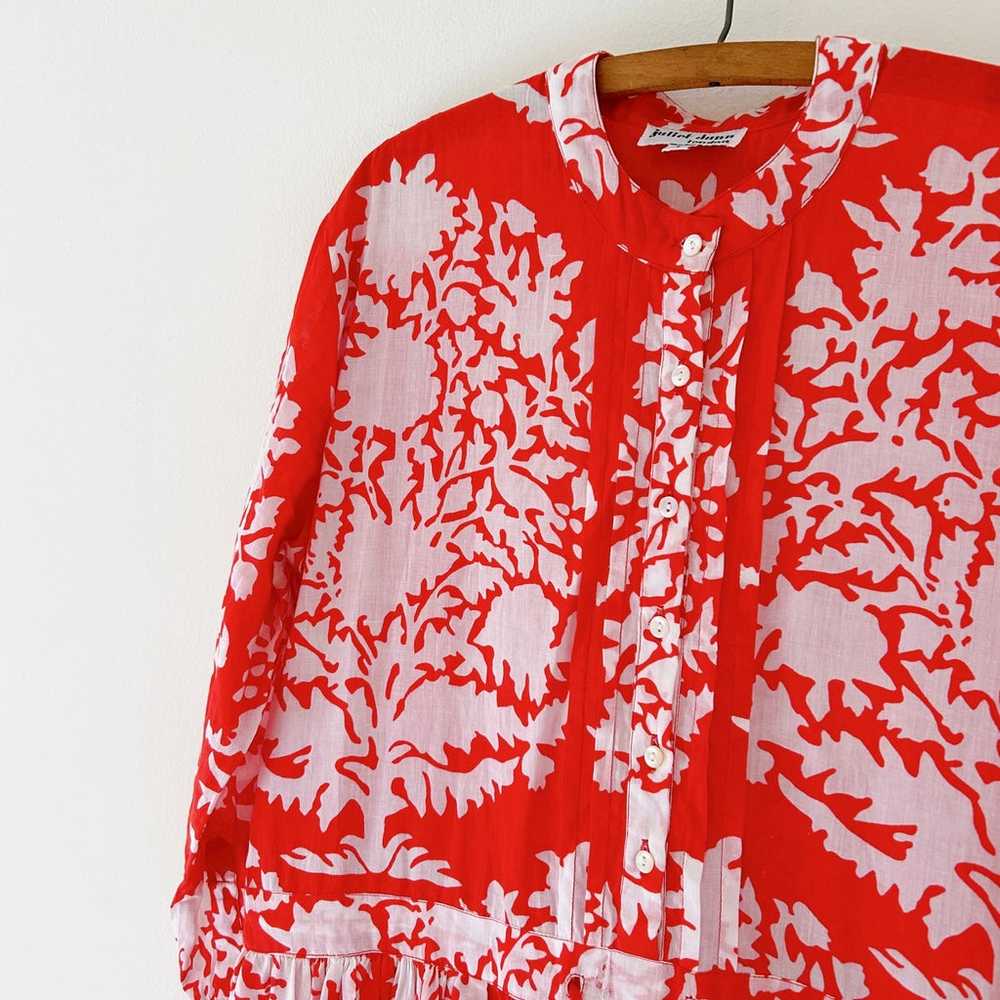 Juliet Dunn Palladio Shirt Dress Coral Red Sz 1 - image 4