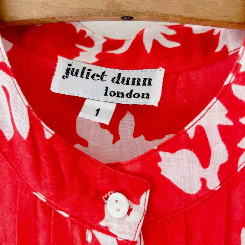Juliet Dunn Palladio Shirt Dress Coral Red Sz 1 - image 5