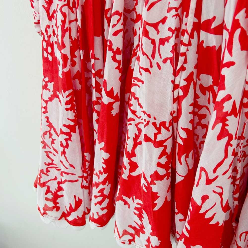 Juliet Dunn Palladio Shirt Dress Coral Red Sz 1 - image 6