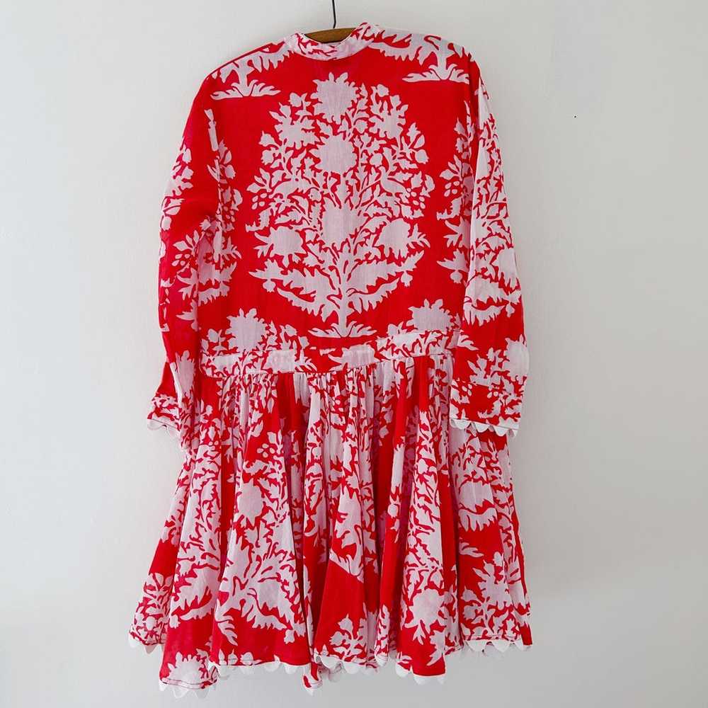 Juliet Dunn Palladio Shirt Dress Coral Red Sz 1 - image 7