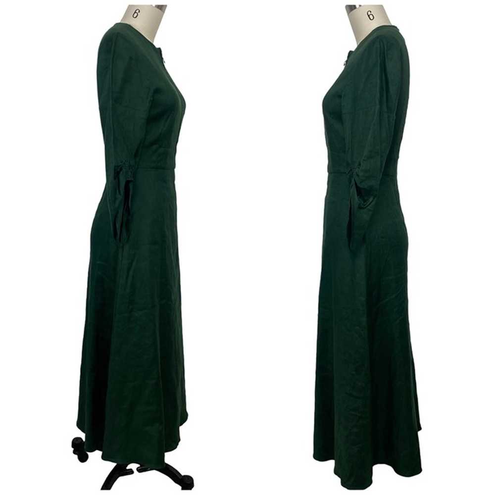 Tibi Marta Linen Blend Smocked Sleeve Midi Dress … - image 2