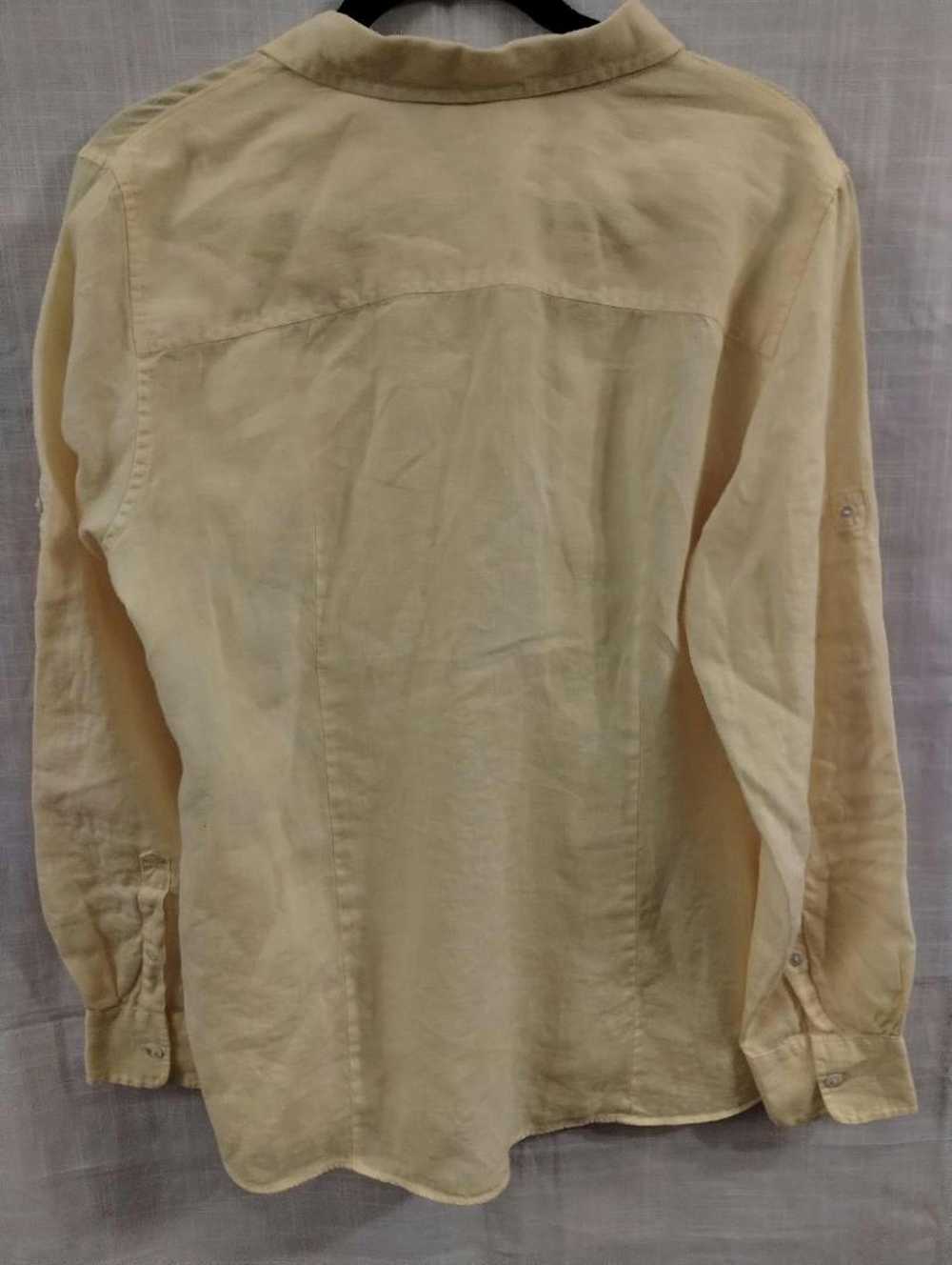 L.L. Bean Vintage 100% Linen Button Front Shirt - image 2