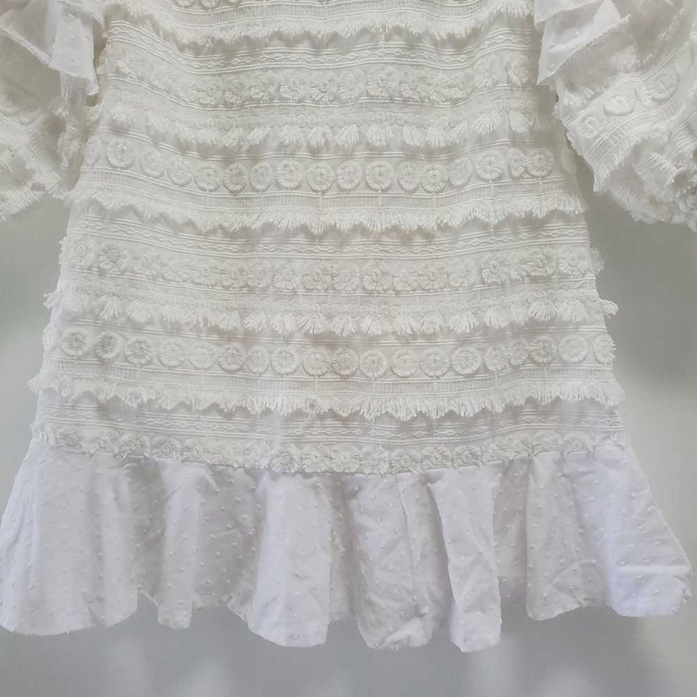 Alexis Calypso Ruffle White Mini Dress Size S - image 3