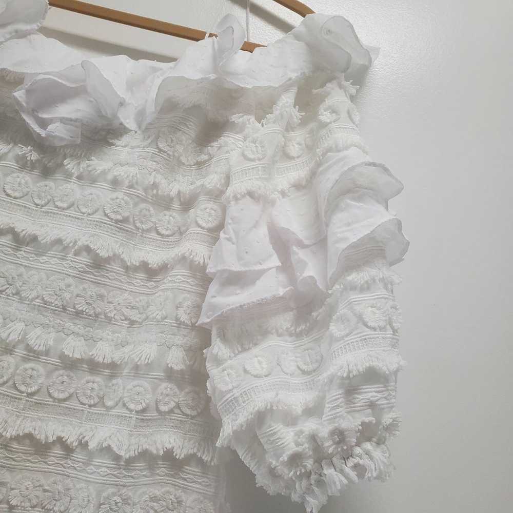 Alexis Calypso Ruffle White Mini Dress Size S - image 5