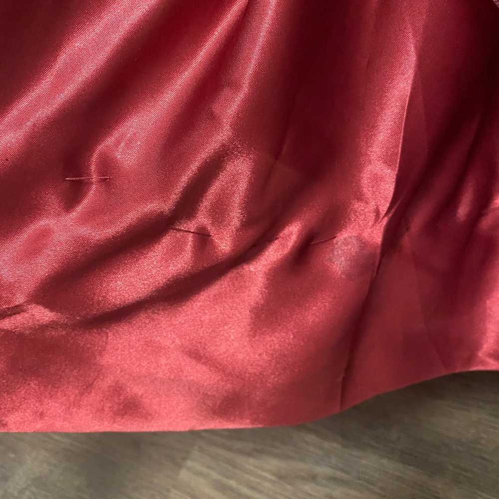 Red Burgundy Long Sleeve Formal A Line Dress - image 10