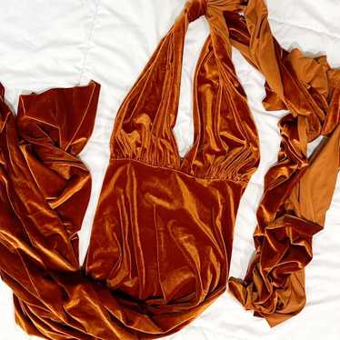 Burnt Orange Velvet Gown