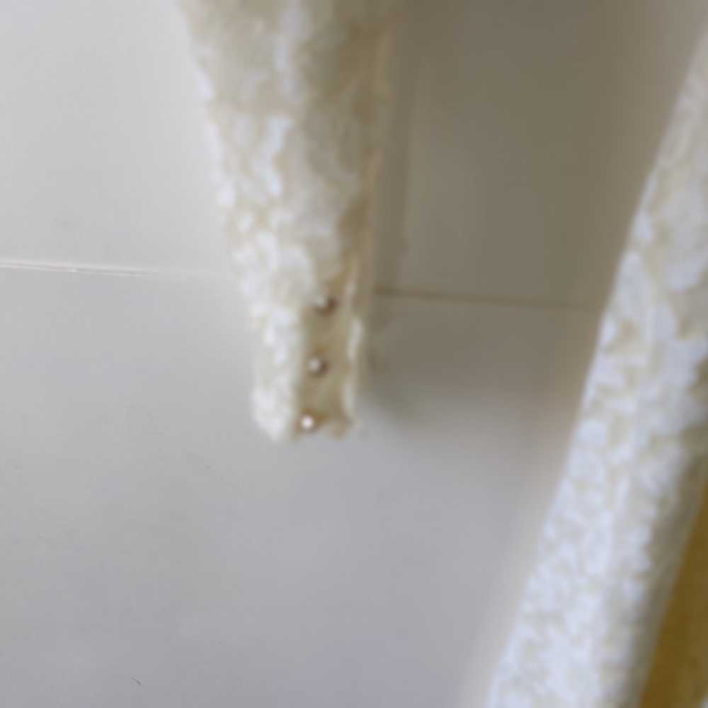 Vintage Ivory Lace Midi Wedding Dress Size Small - image 12