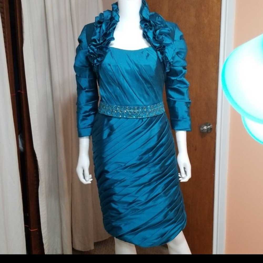 VM Collection Teal 2 Piece Social Event Dress - image 1