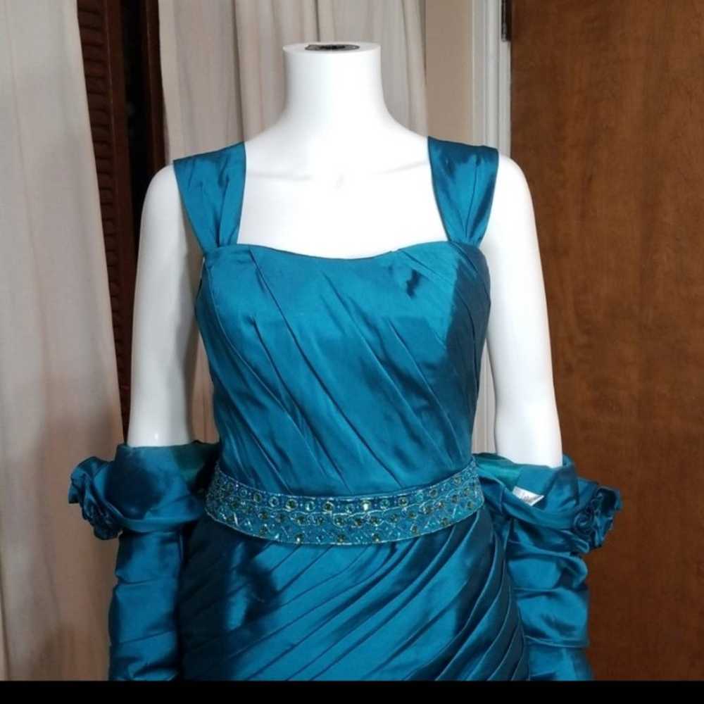VM Collection Teal 2 Piece Social Event Dress - image 3