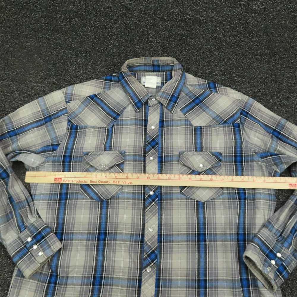 Wrangler Wrangler Shirt Adult XL Blue & Gray Plai… - image 2
