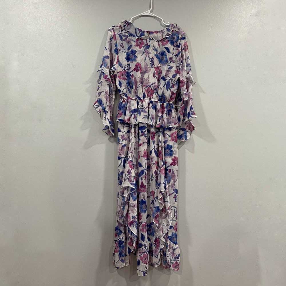 Misa Karina Ruffle Trim Floral Chiffon Midi Dress… - image 2