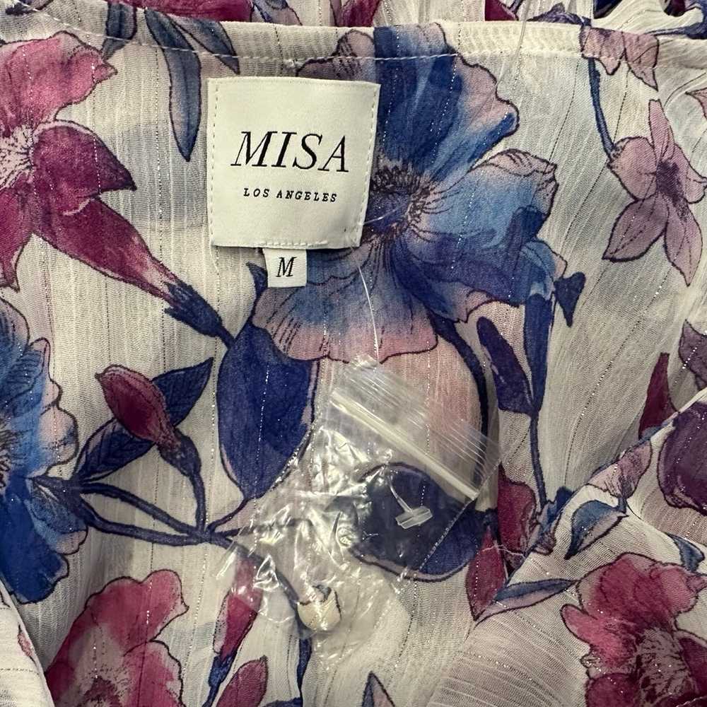 Misa Karina Ruffle Trim Floral Chiffon Midi Dress… - image 3