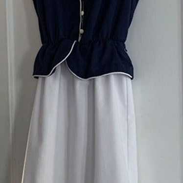 Vintage Stewardess Hostess Dress Size 9/10 Navy B… - image 1