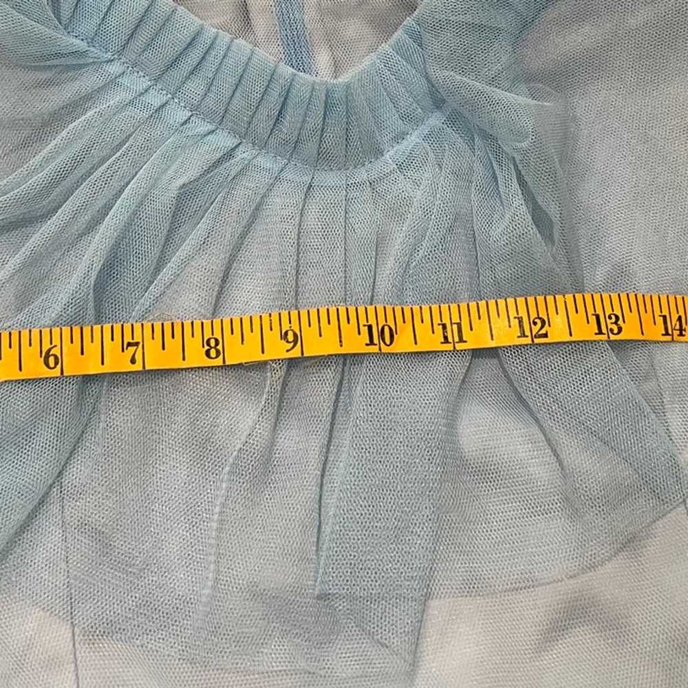 Light blue overlay tule dress with circle skirt - image 7