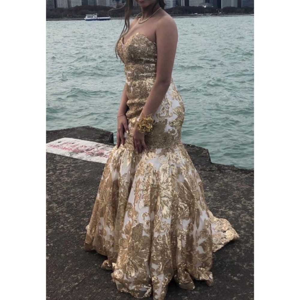 Gold and White Prom Dress - image 2