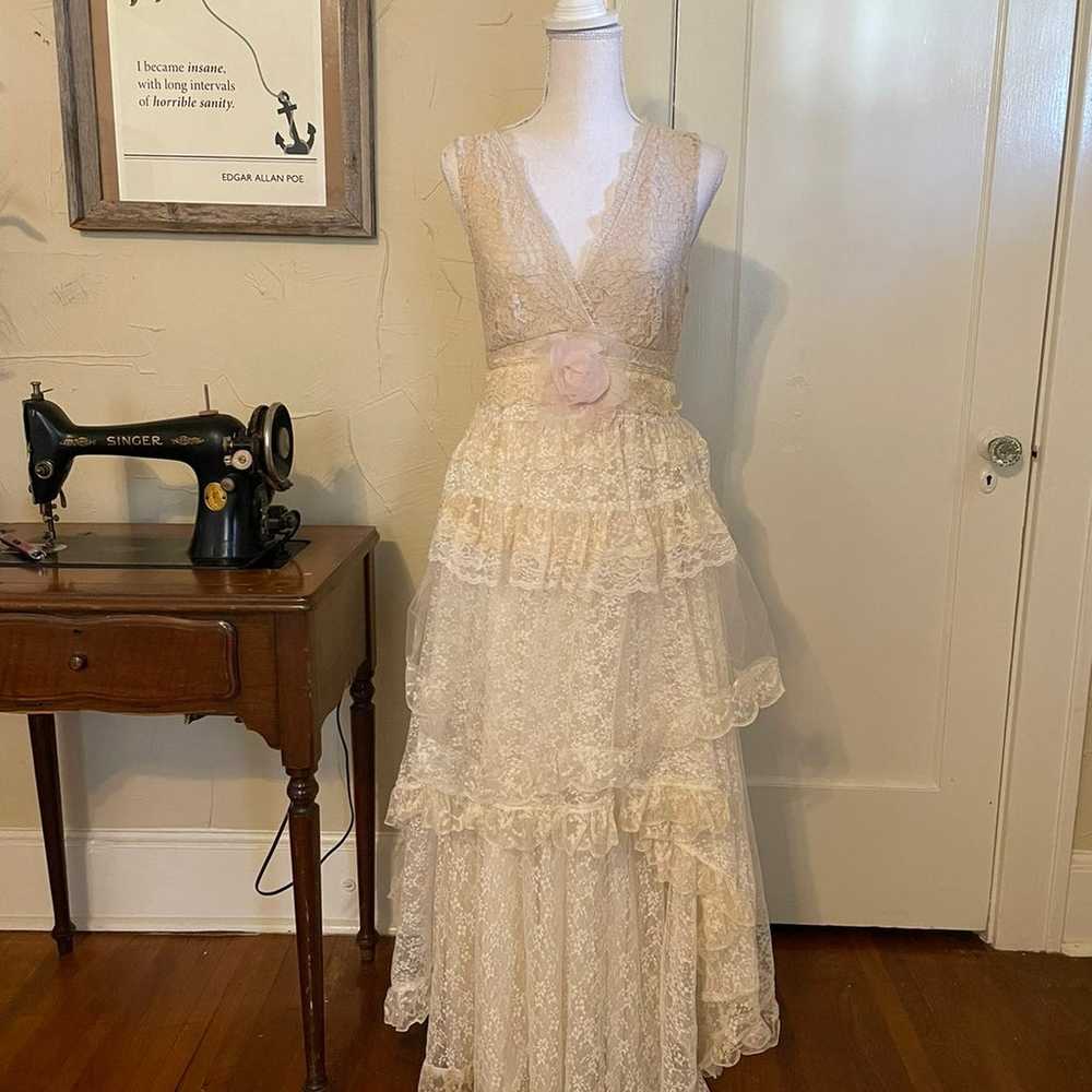 Wedding dress handmade from vintage lace - image 1