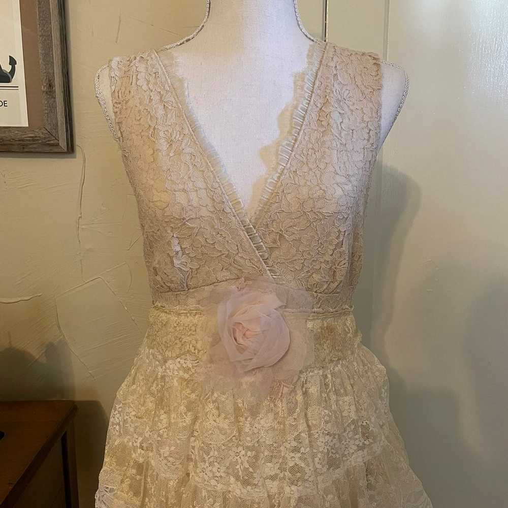 Wedding dress handmade from vintage lace - image 3