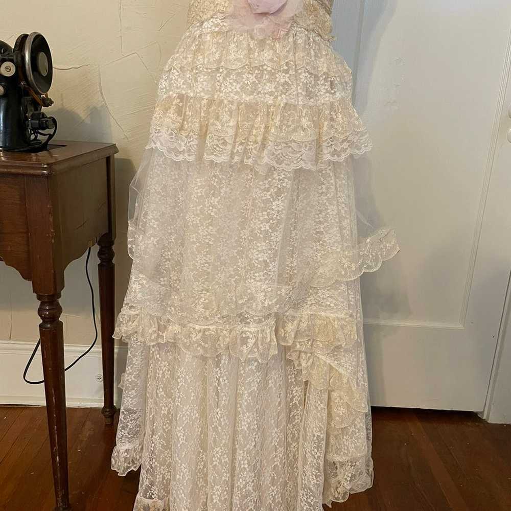 Wedding dress handmade from vintage lace - image 4