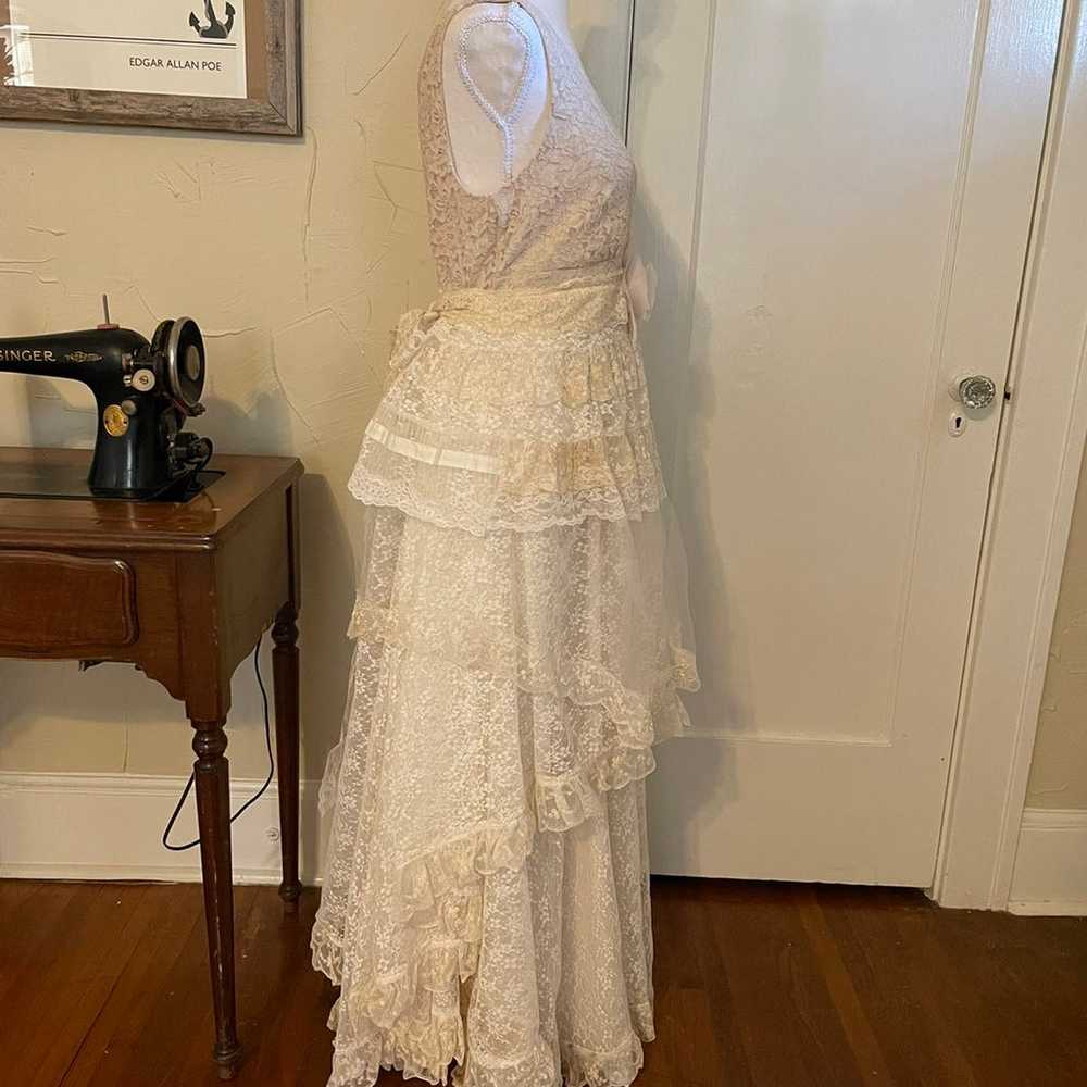 Wedding dress handmade from vintage lace - image 5
