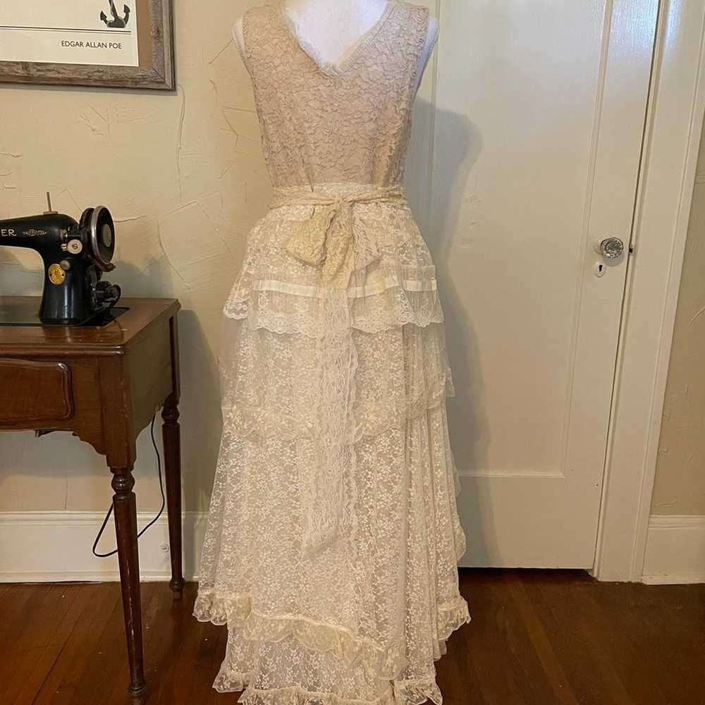 Wedding dress handmade from vintage lace - image 6