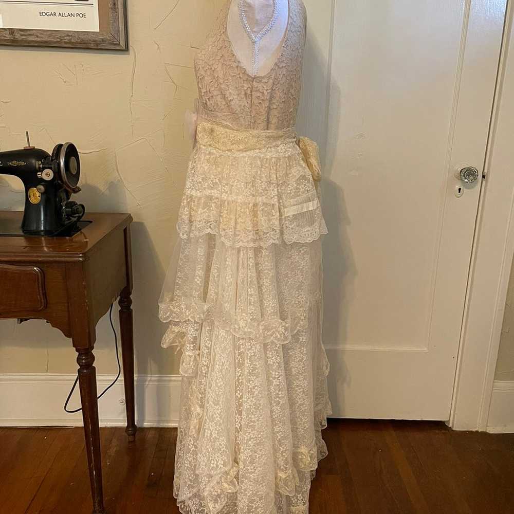 Wedding dress handmade from vintage lace - image 8