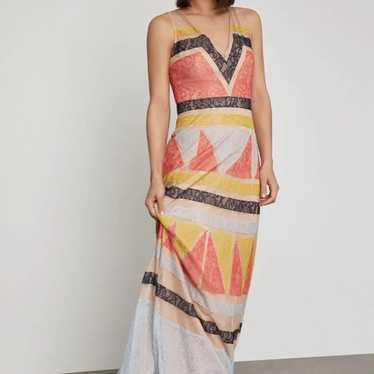 Colorblocked Lace Maxi Dress
