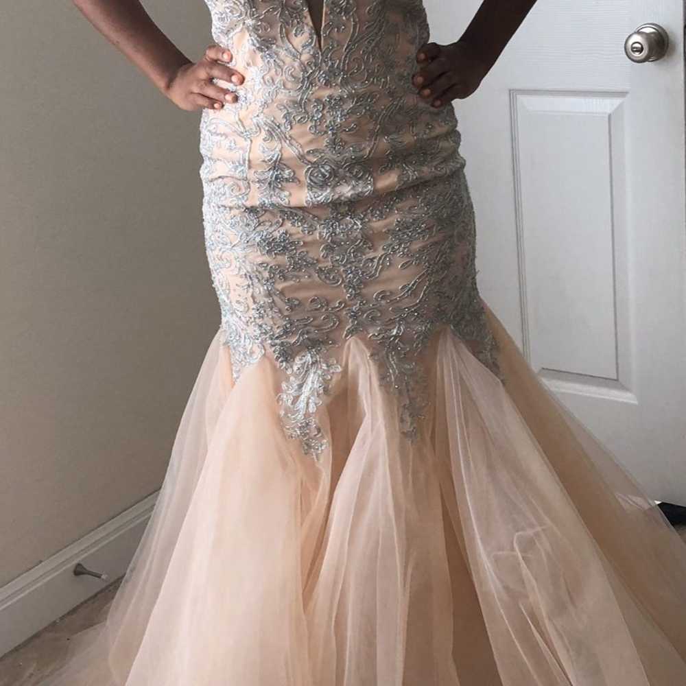 Pretty Silver and Pink Prom Dress - image 1