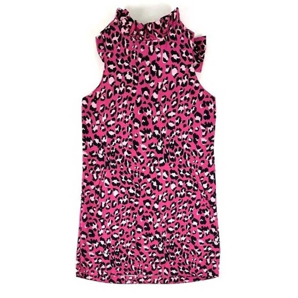 Tyler Boe Stella Linen Hot Pink Animal Print Dress - image 3