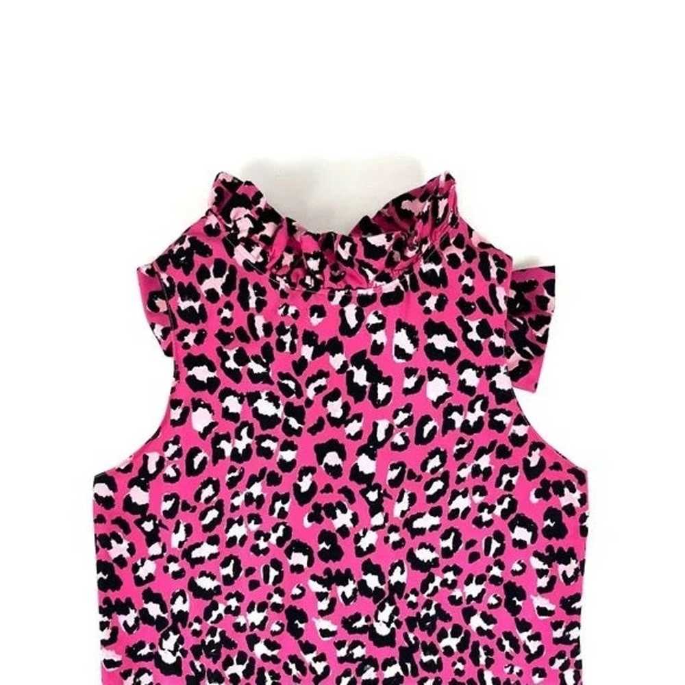 Tyler Boe Stella Linen Hot Pink Animal Print Dress - image 5