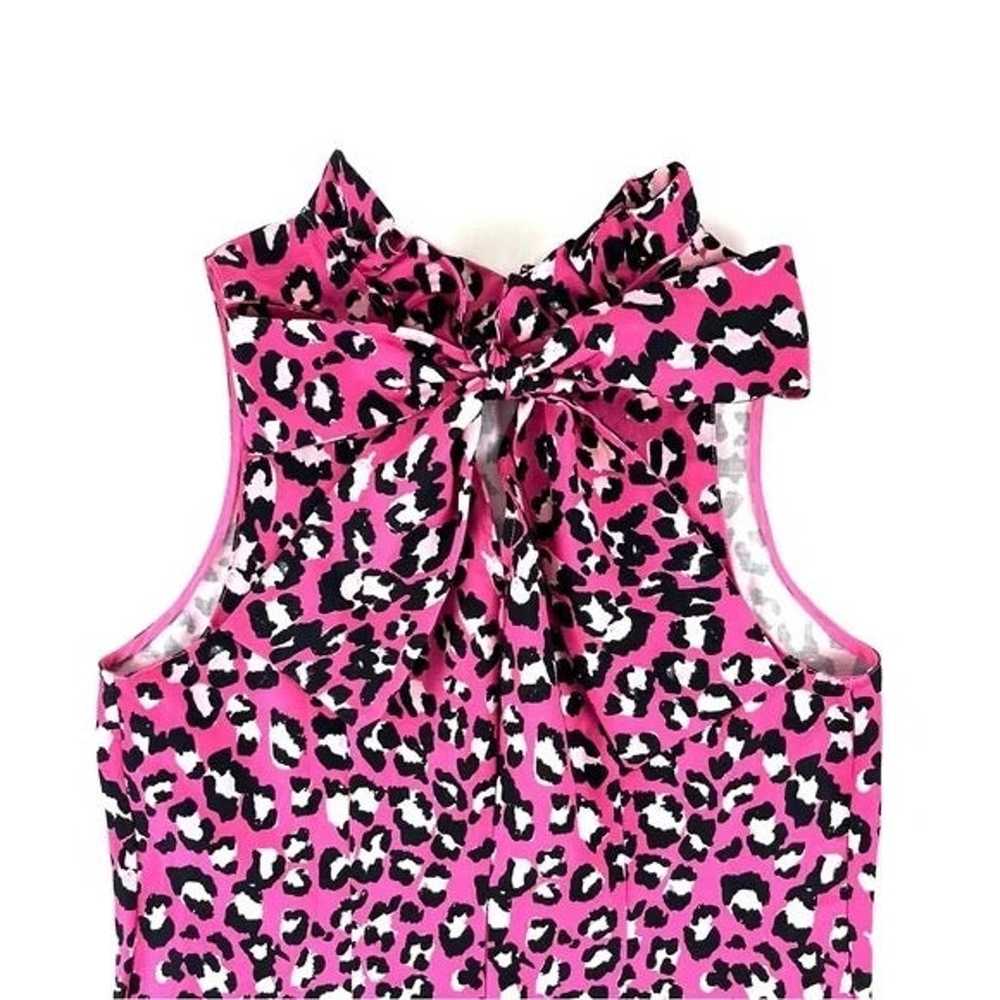 Tyler Boe Stella Linen Hot Pink Animal Print Dress - image 7