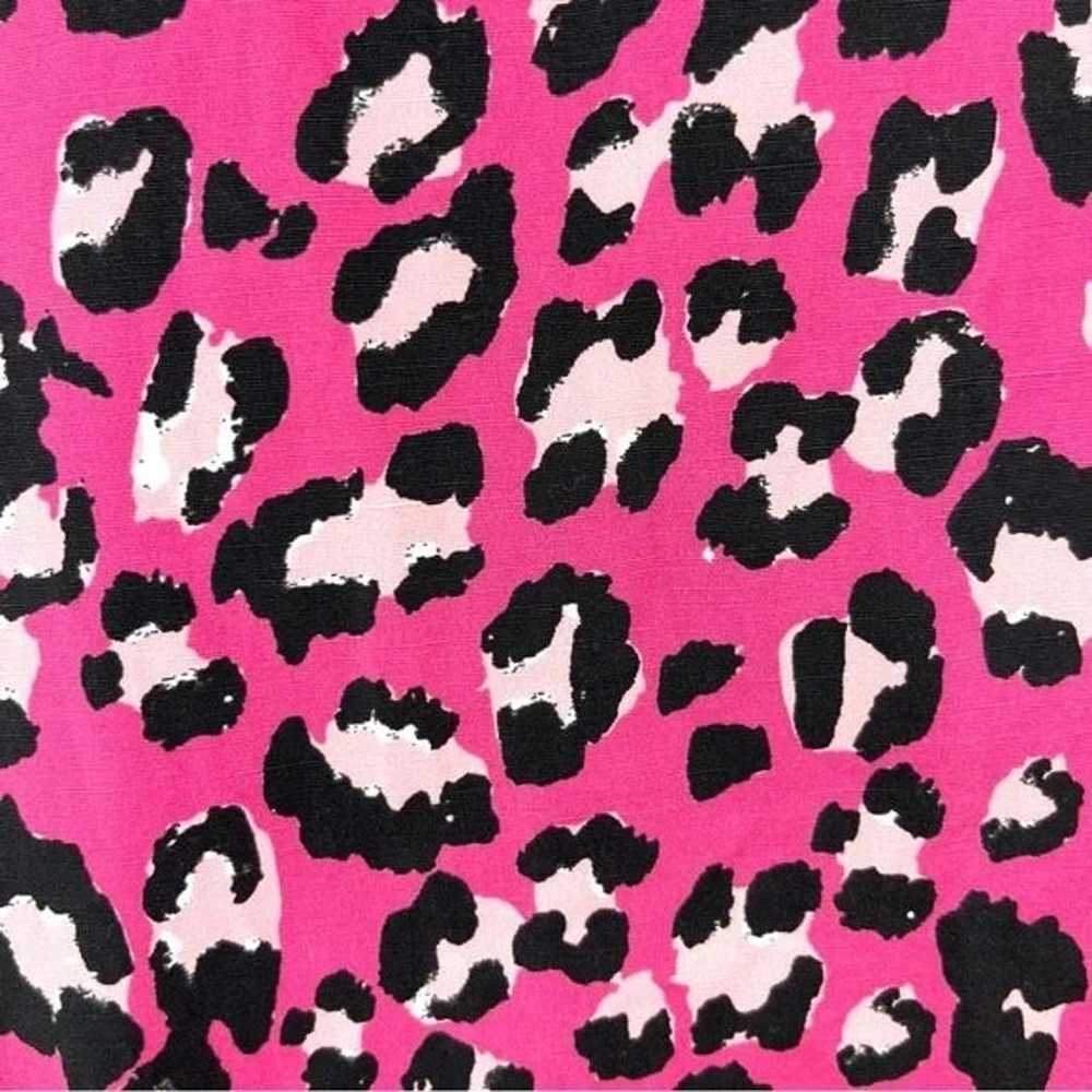 Tyler Boe Stella Linen Hot Pink Animal Print Dress - image 8