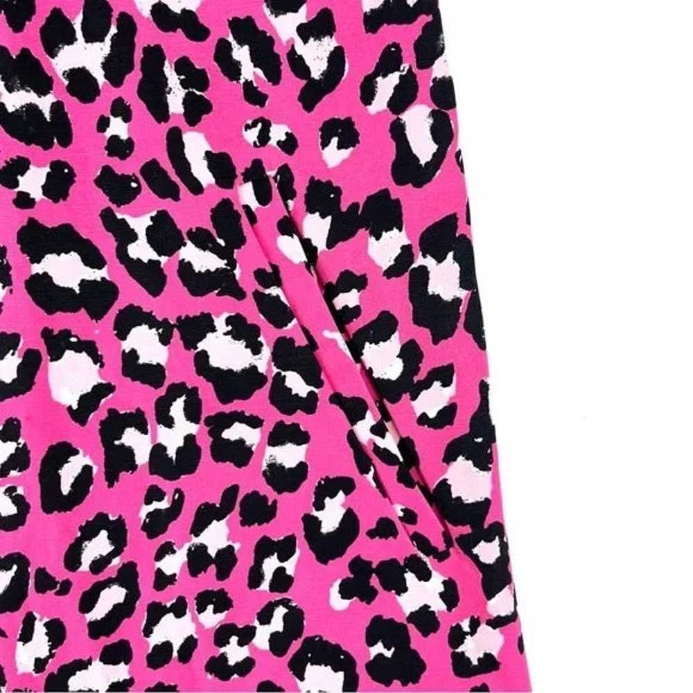 Tyler Boe Stella Linen Hot Pink Animal Print Dress - image 9