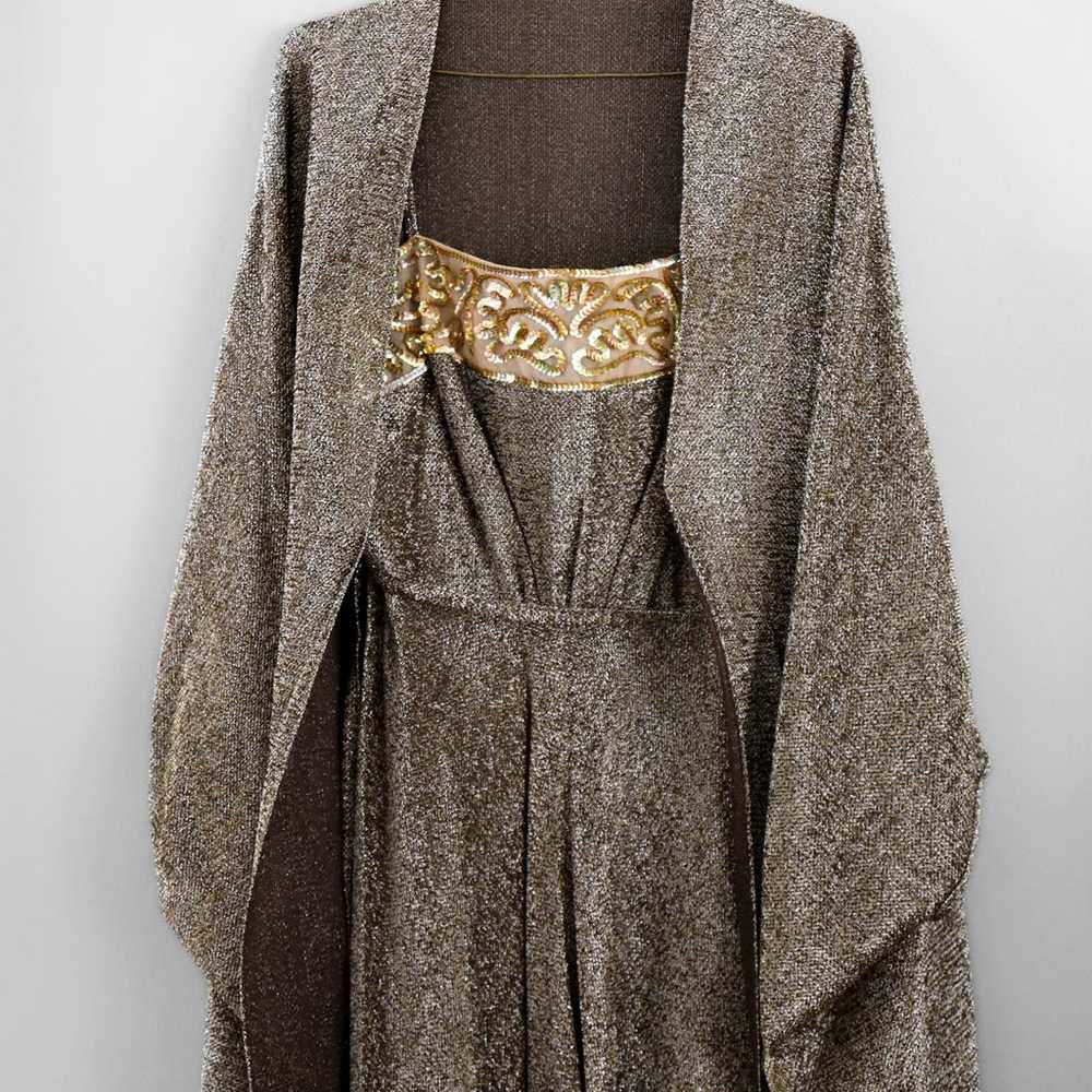 Vintage 70s Lilli Diamond Metallic Sequin Dress W… - image 5