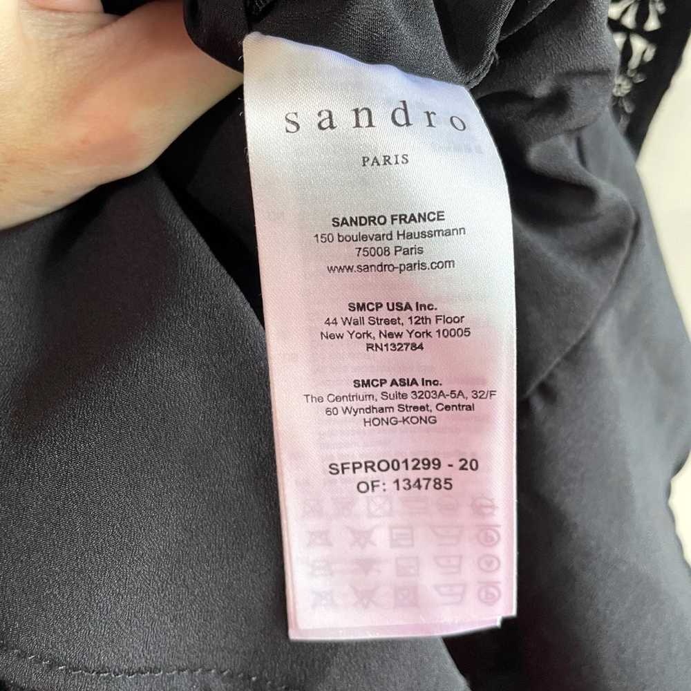 Sandro Paris Felia Crocheted Lace Mini Dress Blac… - image 4